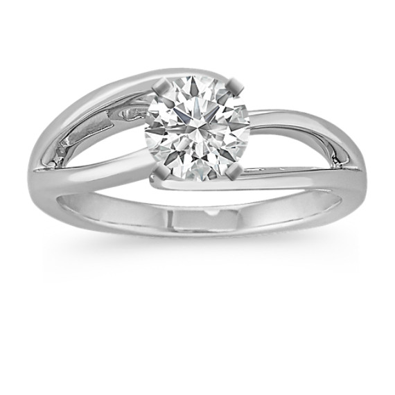 Swirl Solitaire White Gold Engagement Ring Swirl Solitaire White Gold Engagement Ring