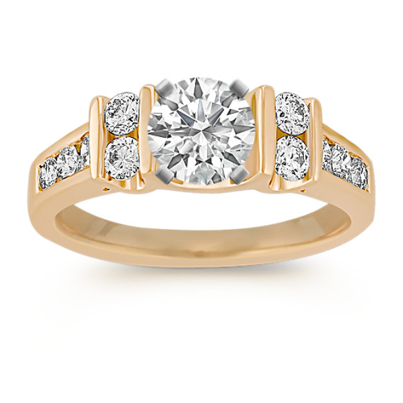Diamond Engagement Ring with Channel-Setting Diamond Engagement Ring with Channel-Setting