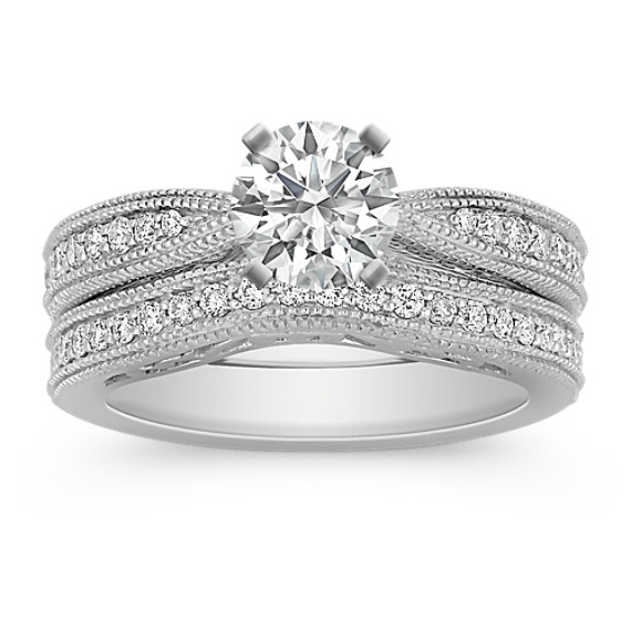 Vintage Cathedral Diamond Platinum Wedding Set Vintage Cathedral Diamond Platinum Wedding Set