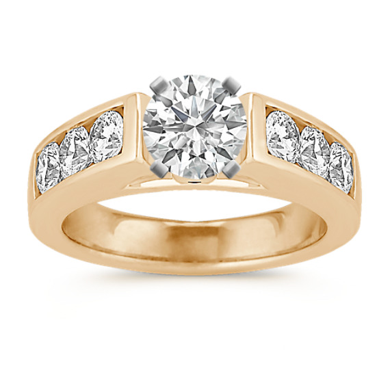 Cathedral Diamond Engagement Ring with Channel-Setting Cathedral Diamond Engagement Ring with Channel-Setting