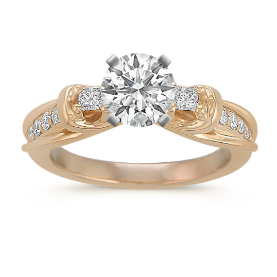 Princess Cut and Round Diamond Engagement Ring Princess Cut and Round Diamond Engagement Ring