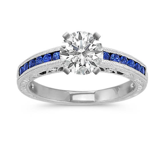 Vintage Sapphire Engagement Ring with Channel-Setting Vintage Sapphire Engagement Ring with Channel-Setting
