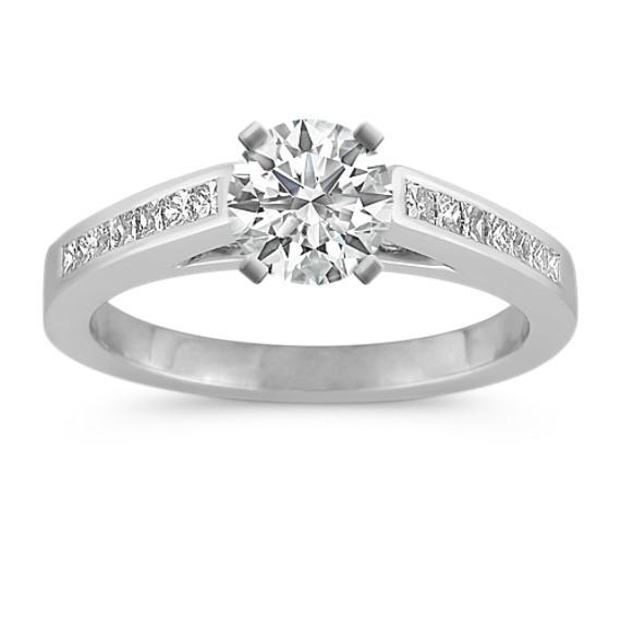 Cathedral Princess Cut Diamond Engagement Ring with Channel-Setting Cathedral Princess Cut Diamond Engagement Ring with Channel-Setting