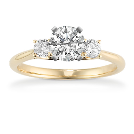 Three-Stone Round Diamond Engagement Ring in Yellow Gold Three-Stone Round Diamond Engagement Ring in Yellow Gold
