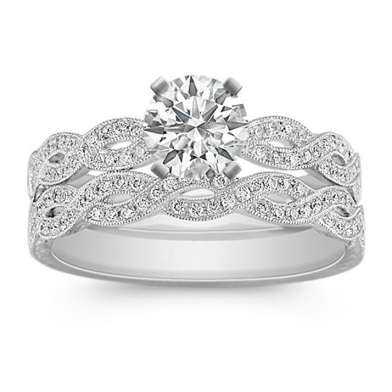 Swirl Diamond Platinum Wedding Set Swirl Diamond Platinum Wedding Set