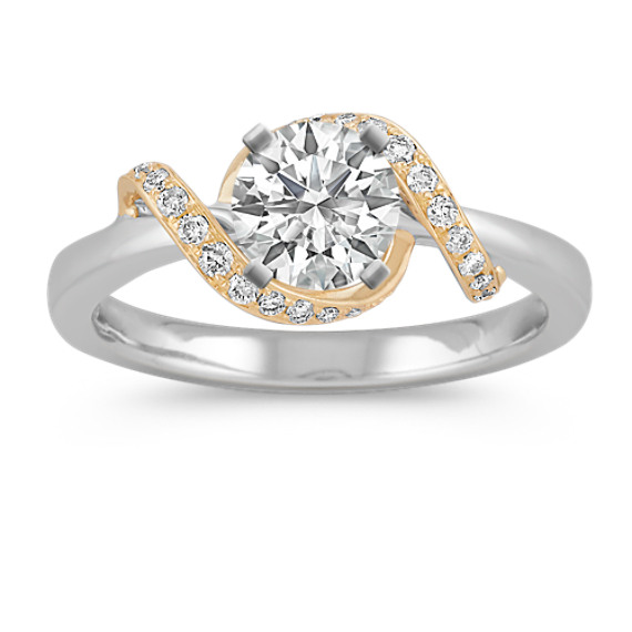 Swirl Diamond Ring in Two-Tone Gold Swirl Diamond Ring in Two-Tone Gold