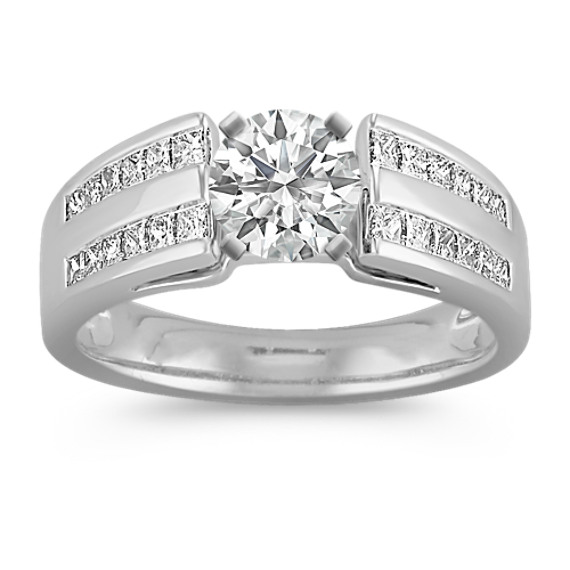 Cathedral Princess Cut Diamond Engagement Ring with Channel-Setting Cathedral Princess Cut Diamond Engagement Ring with Channel-Setting