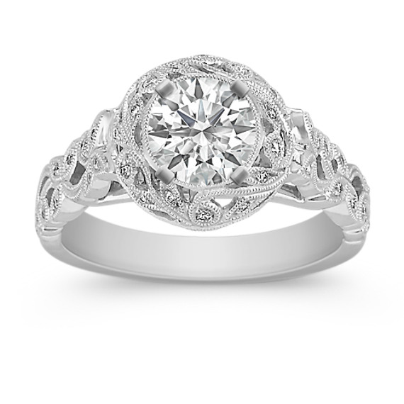 Vine Wrapped Vintage Halo Diamond Engagement Ring Vine Wrapped Vintage Halo Diamond Engagement Ring