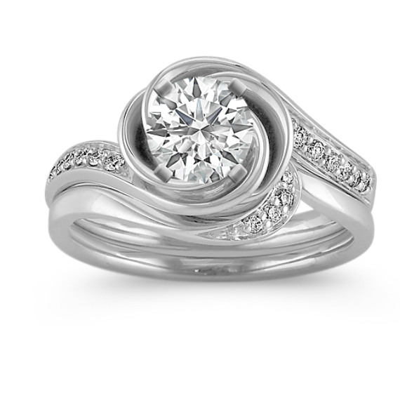 Diamond Swirl Wedding Set Diamond Swirl Wedding Set