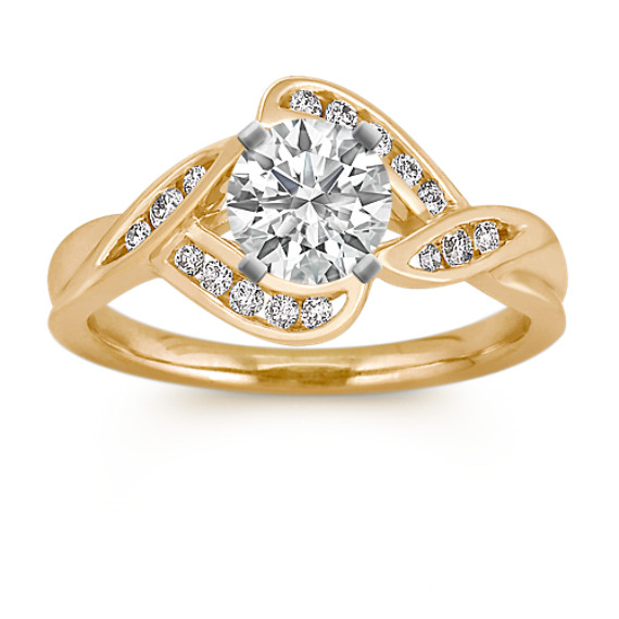 Modern Round Diamond Ring with Channel-Setting Modern Round Diamond Ring with Channel-Setting