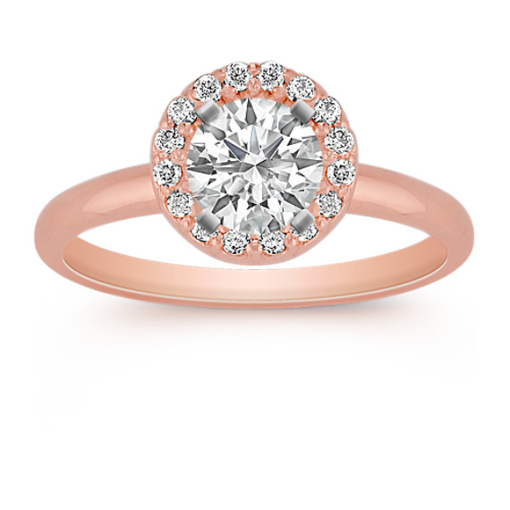 Halo Diamond Engagement Ring in Rose Gold Halo Diamond Engagement Ring in Rose Gold