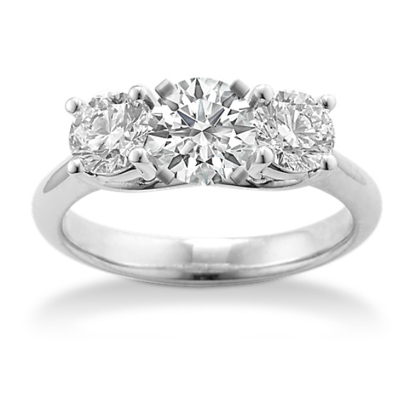 Three-Stone Diamond Engagement Ring in Platinum Three-Stone Diamond Engagement Ring in Platinum
