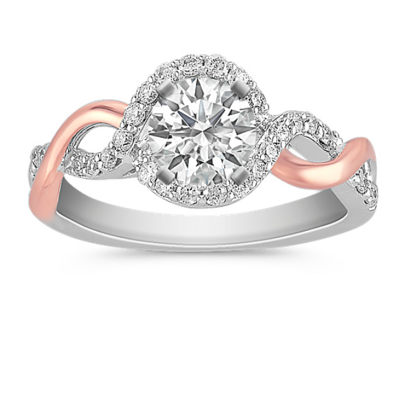 Diamond Ring in 14k Rose and White Gold Diamond Ring in 14k Rose and White Gold