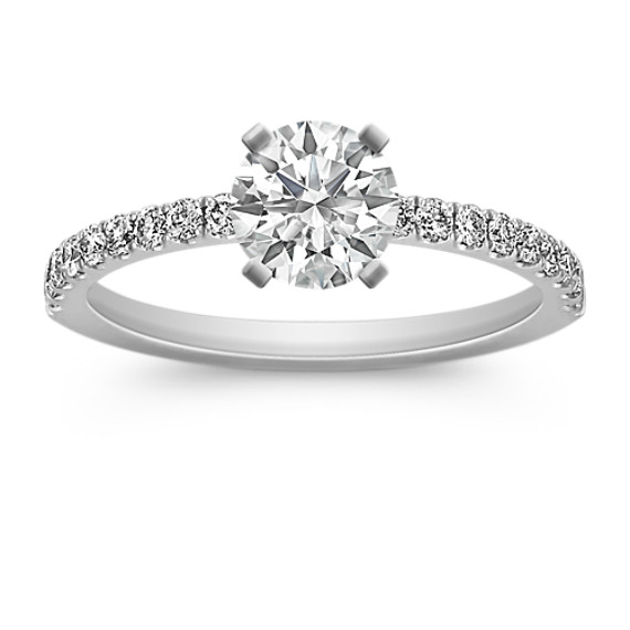 Pavé-Set Diamond Engagement Ring in Platinum Pavé-Set Diamond Engagement Ring in Platinum