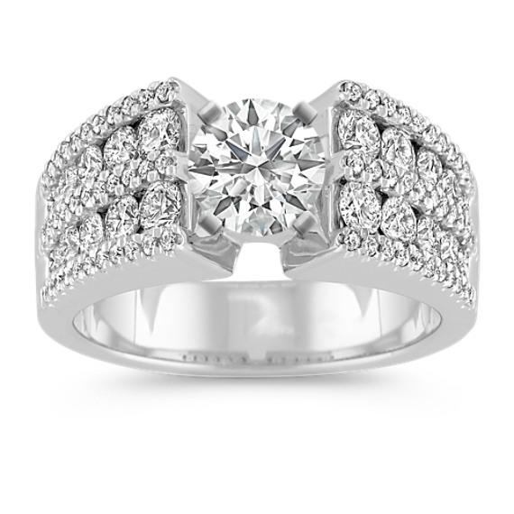 Round Diamond Engagement Ring with Pavé and Channel-Setting Round Diamond Engagement Ring with Pavé and Channel-Setting