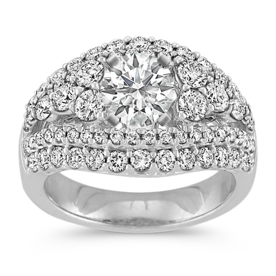 Diamond Engagement Ring with Pavé Setting Diamond Engagement Ring with Pavé Setting