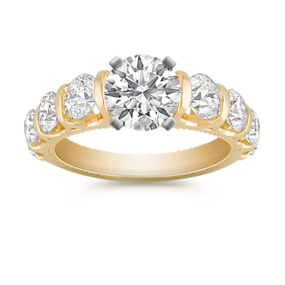 Diamond Engagement Ring with Channel-Setting Diamond Engagement Ring with Channel-Setting