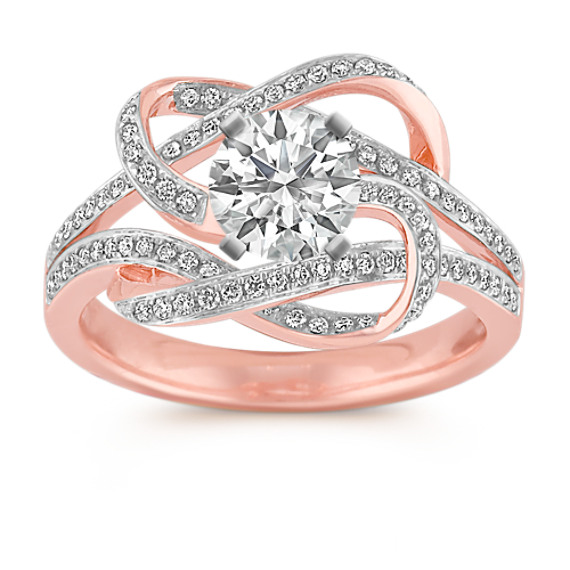 Swirl Diamond Ring in 14k Rose Gold Swirl Diamond Ring in 14k Rose Gold