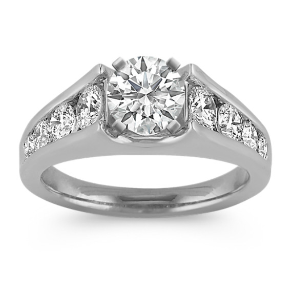 Diamond Cathedral Engagement Ring with Channel-Setting Diamond Cathedral Engagement Ring with Channel-Setting