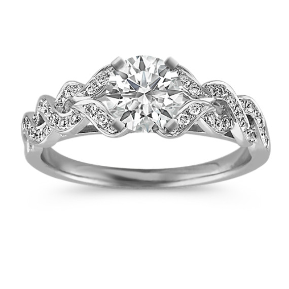 Twist Diamond Ring with Pavé Setting Twist Diamond Ring with Pavé Setting