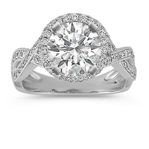 Round Halo And Infinity Set Diamond Engagement Ring Shane Co 7497