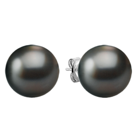 11mm Cultured Tahitian Pearl Solitaire Earrings 11mm Cultured Tahitian Pearl Solitaire Earrings