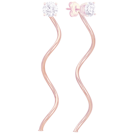 14k Rose Gold Spiral Earring Jackets 14k Rose Gold Spiral Earring Jackets