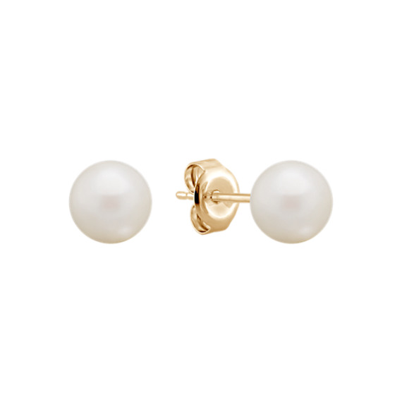 6mm Cultured Akoya Pearl Solitaire Earrings 6mm Cultured Akoya Pearl Solitaire Earrings