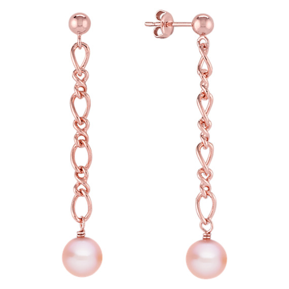 7mm Pink Cultured Pearl and Sterling Silver Earrings 7mm Pink Cultured Pearl and Sterling Silver Earrings
