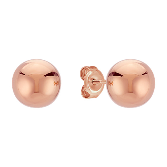 8mm 14k Rose Gold Ball Stud Earrings Shane Co