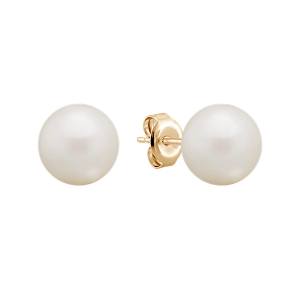 8mm Cultured Akoya Pearl Solitaire Earrings 8mm Cultured Akoya Pearl Solitaire Earrings