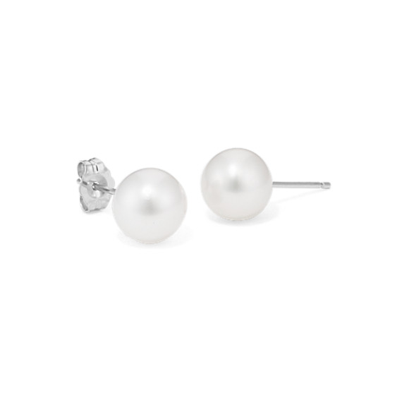 8mm Cultured Freshwater Pearl Solitaire Earrings 8mm Cultured Freshwater Pearl Solitaire Earrings