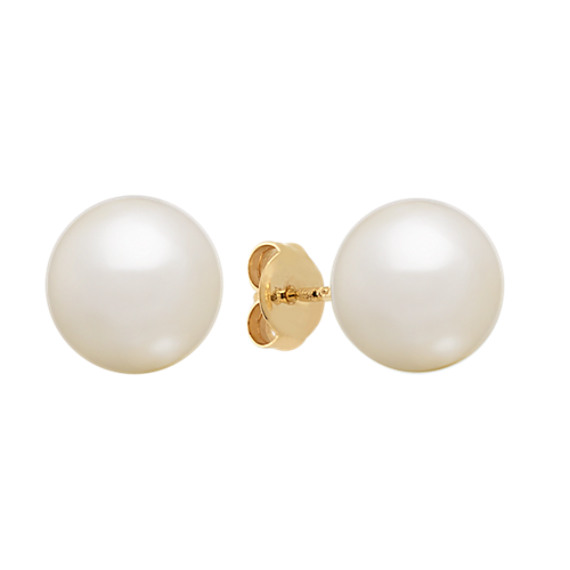 9mm Cultured Freshwater Pearl Solitaire Earrings in 14k Yellow Gold 9mm Cultured Freshwater Pearl Solitaire Earrings in 14k Yellow Gold