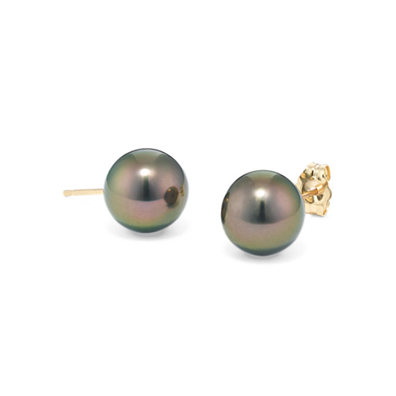 9mm Cultured Tahitian Pearl Solitaire Earrings 9mm Cultured Tahitian Pearl Solitaire Earrings
