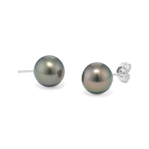 9mm Cultured Tahitian Pearl Solitaire Earrings 9mm Cultured Tahitian Pearl Solitaire Earrings