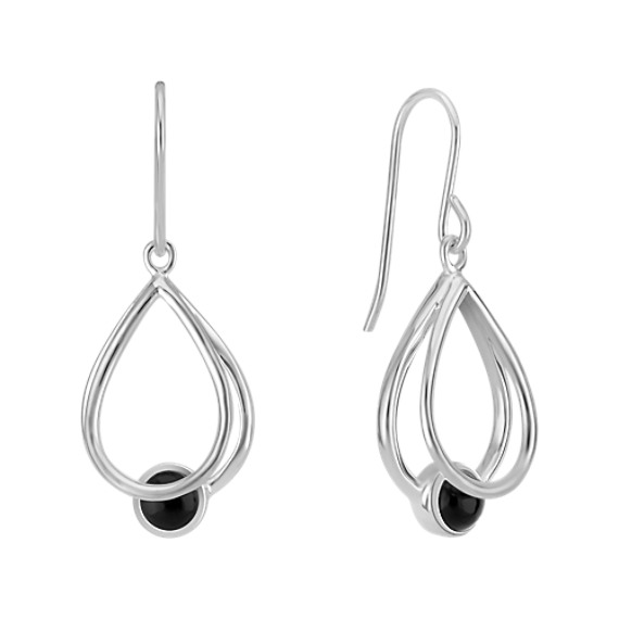 Black Agate and Sterling Silver Earrings Black Agate and Sterling Silver Earrings
