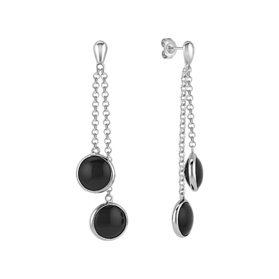 Black Agate and Sterling Silver Earrings Black Agate and Sterling Silver Earrings
