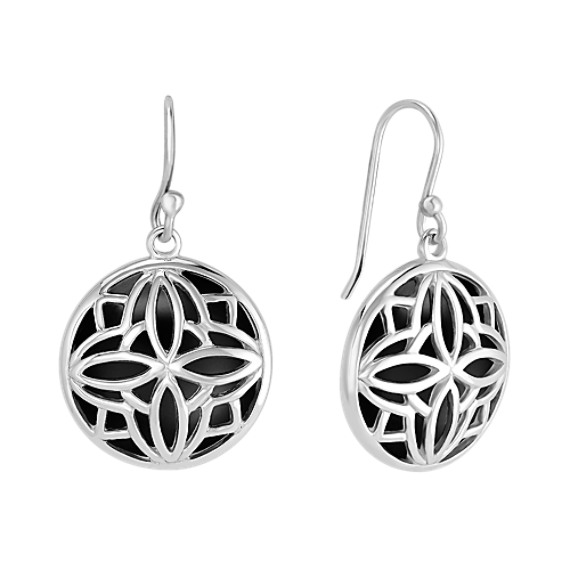 Black Agate and Sterling Silver Earrings Black Agate and Sterling Silver Earrings