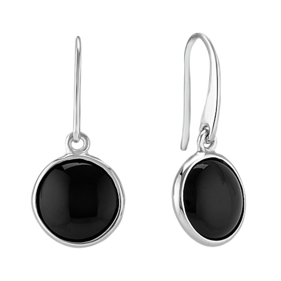 Black Agate and Sterling Silver Earrings Black Agate and Sterling Silver Earrings