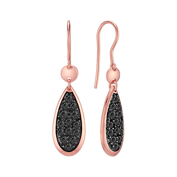 Black Sapphire Earrings in 14k Rose Gold Black Sapphire Earrings in 14k Rose Gold