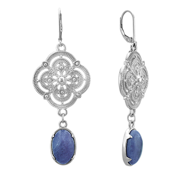 Blue Sodalite and Sterling Silver Earrings Blue Sodalite and Sterling Silver Earrings