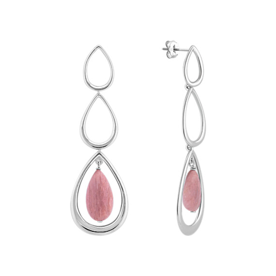 Blush Stone and Sterling Silver Earrings Blush Stone and Sterling Silver Earrings