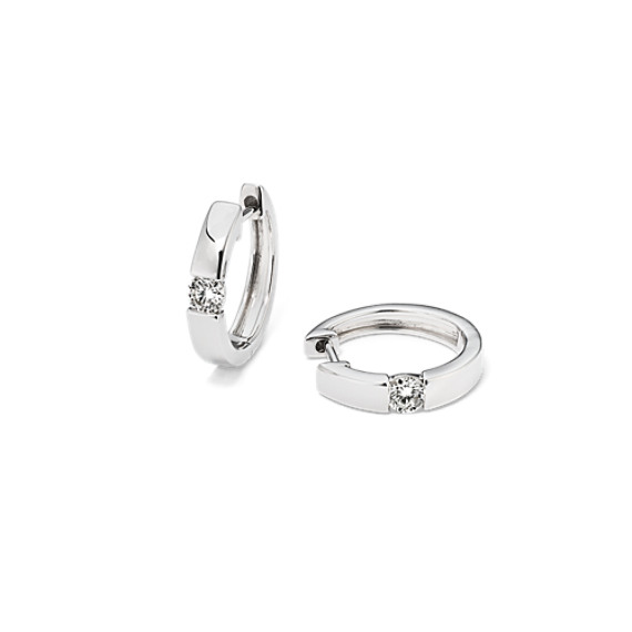 Diamond Channel-Set Hoop Earrings Diamond Channel-Set Hoop Earrings