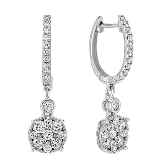 Diamond Cluster Hoop Earrings Diamond Cluster Hoop Earrings