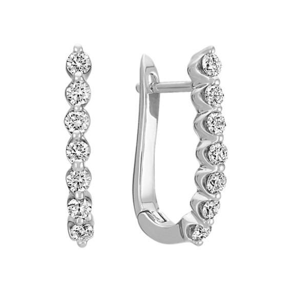 Diamond Hoop Earrings in 14k White Gold Diamond Hoop Earrings in 14k White Gold