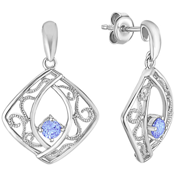 Ice Blue Sapphire and Sterling Silver Earrings Ice Blue Sapphire and Sterling Silver Earrings