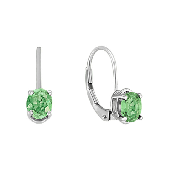 Oval Green Sapphire Earrings Oval Green Sapphire Earrings