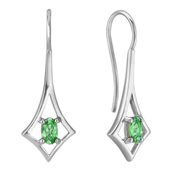 Oval Green Sapphire Earrings Oval Green Sapphire Earrings