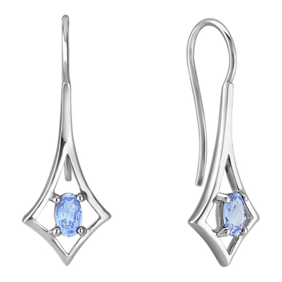 Oval Ice Blue Sapphire Earrings Oval Ice Blue Sapphire Earrings