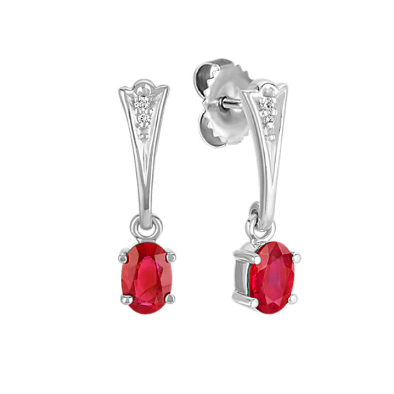 Oval Ruby and Diamond Earrings Oval Ruby and Diamond Earrings